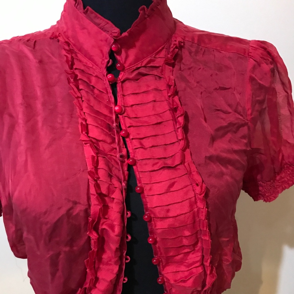 Red hot silk Bebe shirt